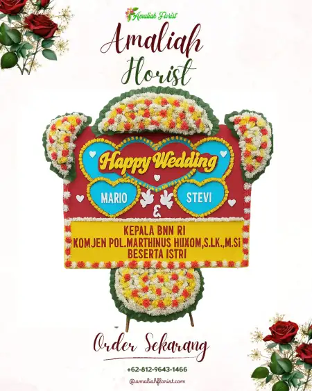Papan Bunga Pernikahan Berbeluk
